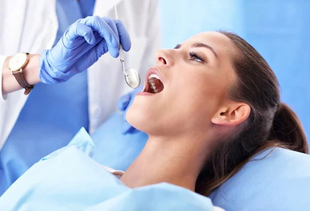 lady in dental chair