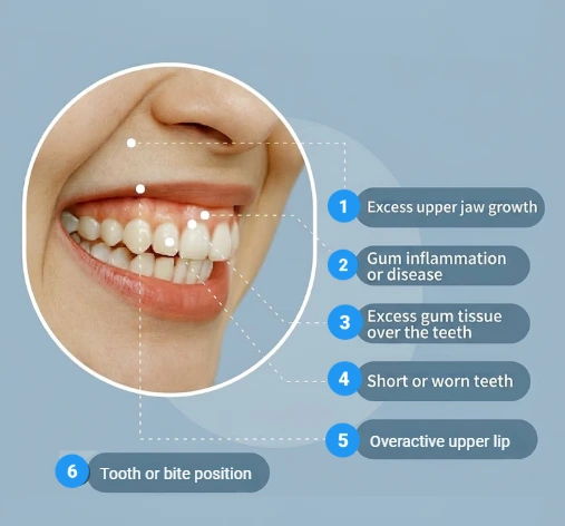 What causes a gummy smile